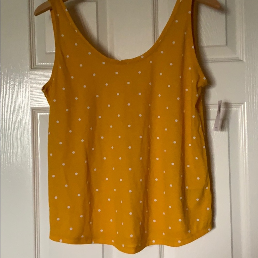 Yellow polka dot tank top